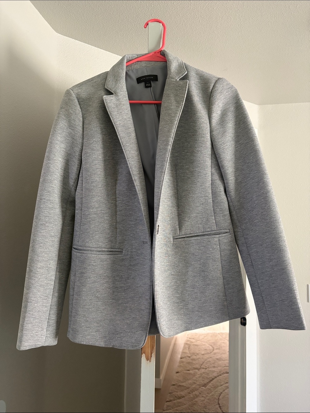 Ann Taylor Heather Gray Tailored Ponte Blazer